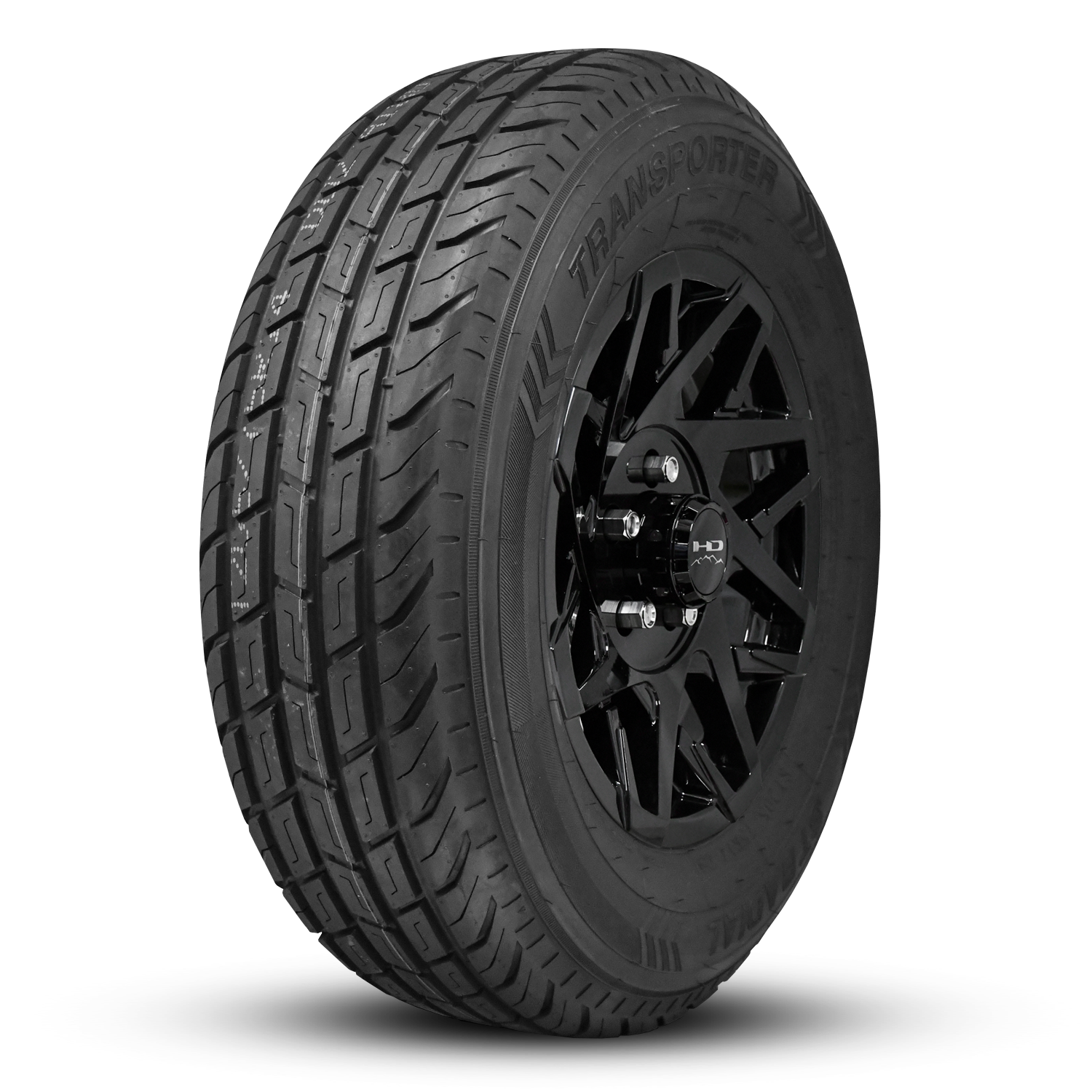 HD Trailer Canyon 15x6.0 +0 6x5.5(139.7mm) 108mm All Gloss Black on Radial Trailer Tire 225/75R15 10ply