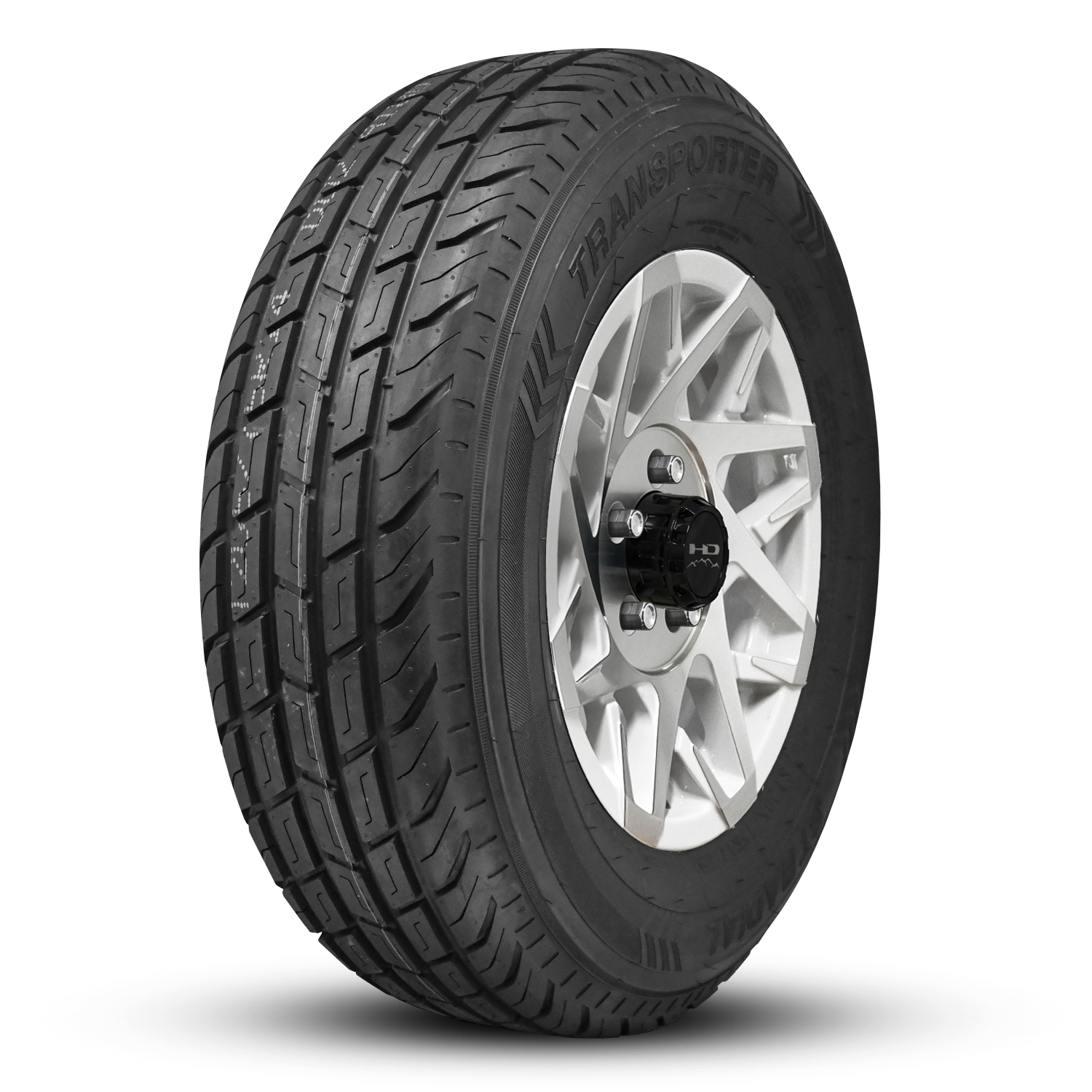 HD Trailer Canyon 16x6.0 +0 8x165mm 128.6mm Gloss White Machined Face on Radial Trailer Tire 235/80R16 10ply