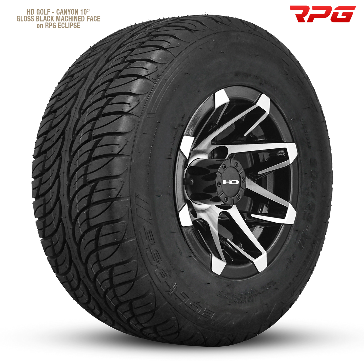 HD Golf Canyon 10x7 -14 4x101.6mm 68.2mm Gloss Black/Machined Face