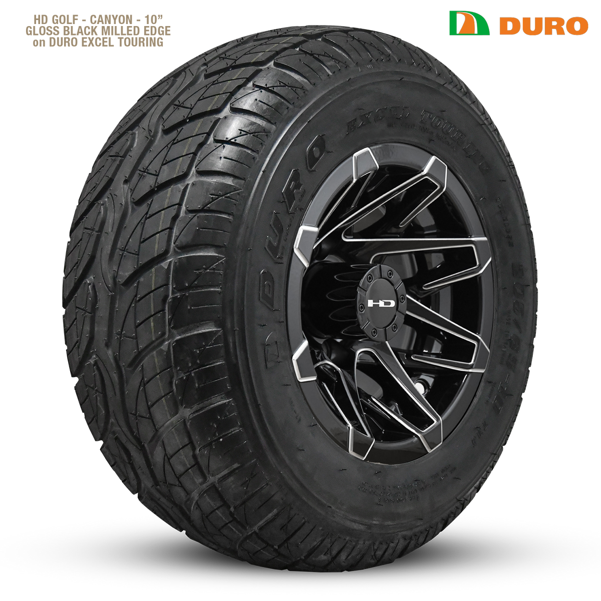 HD Golf Canyon 10x7 -14 4x101.6mm 68.2mm Gloss Black/Milled Edge