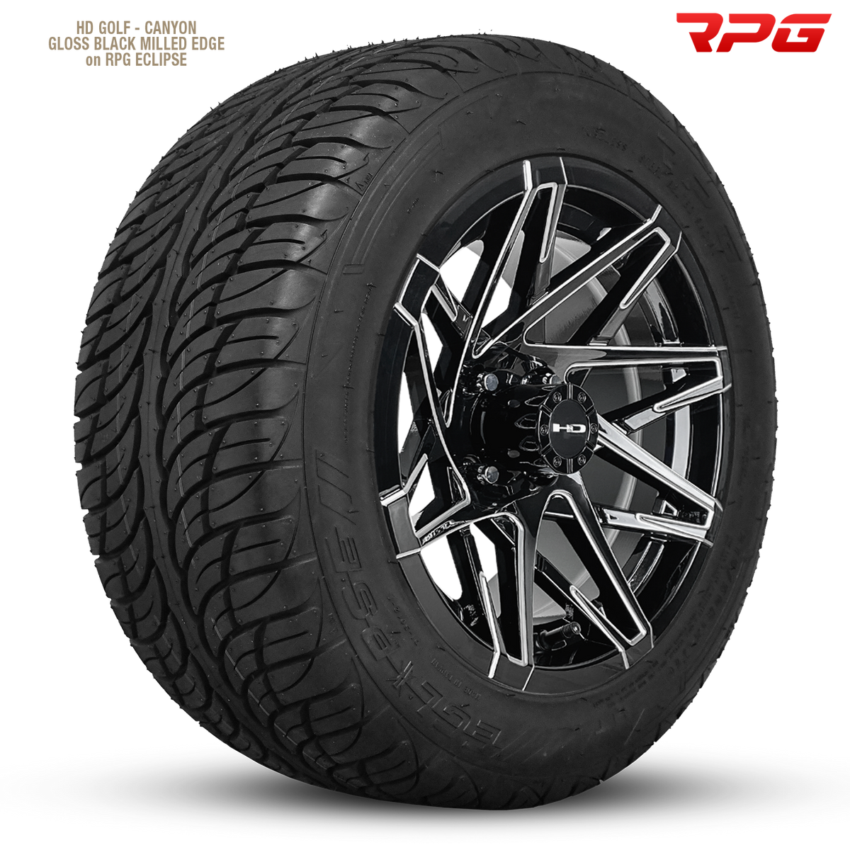 HD Golf Canyon 14x7 -14 4x101.6mm 68.2mm Gloss Black/Milled Edge