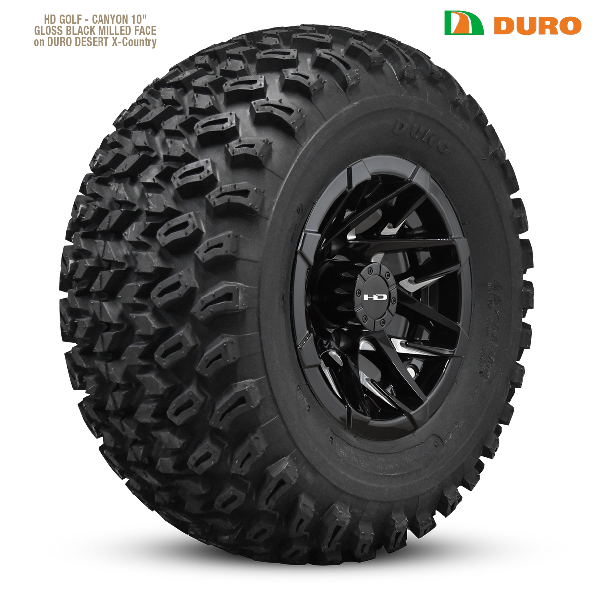 HD Golf Canyon 10x7 -14 4x101.6mm 68.2mm Gloss Black/Milled Face