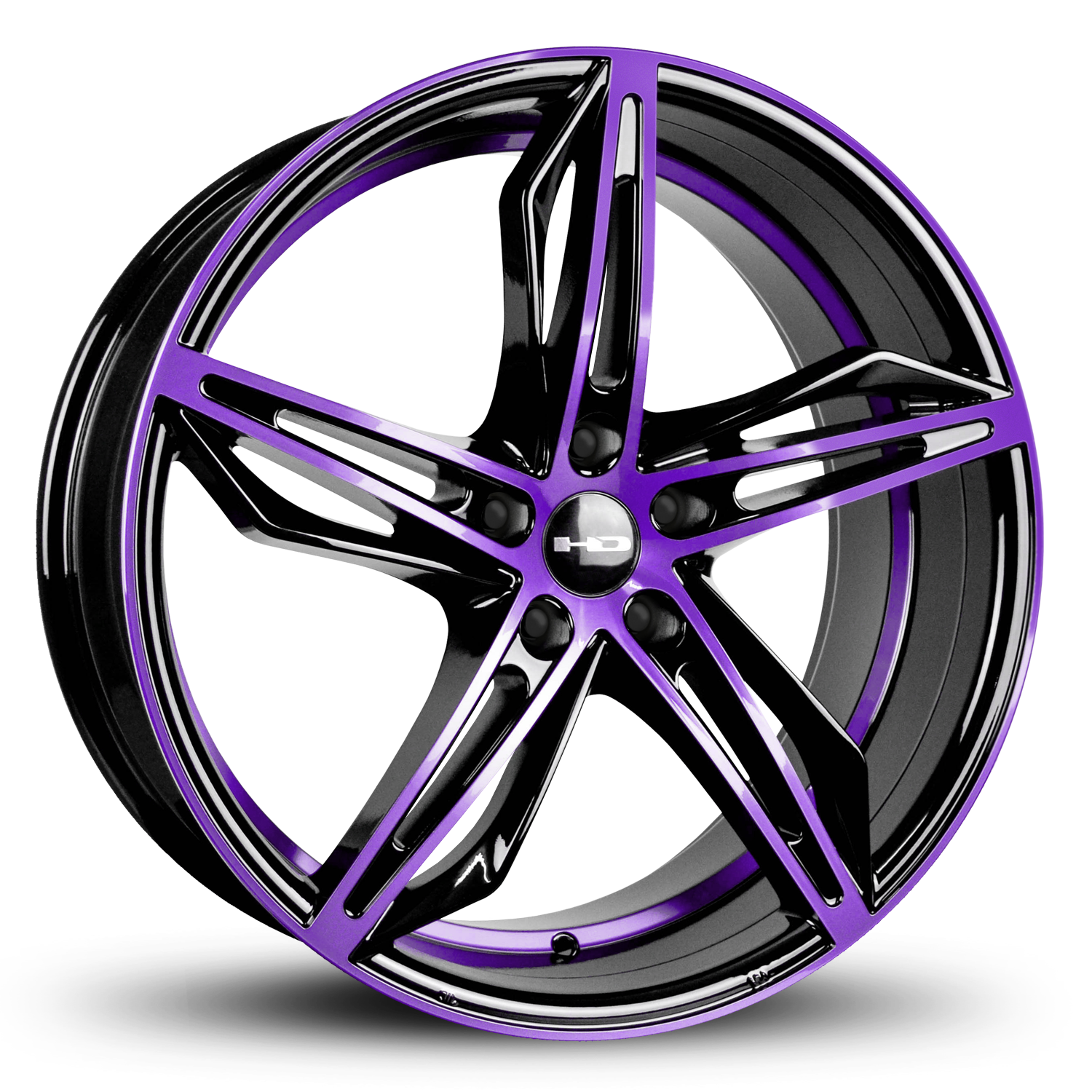 HD Wheels Fly Cutter 18x8 +35 5x114.3mm 73.1mm Gloss Purple&BK/Machined Face