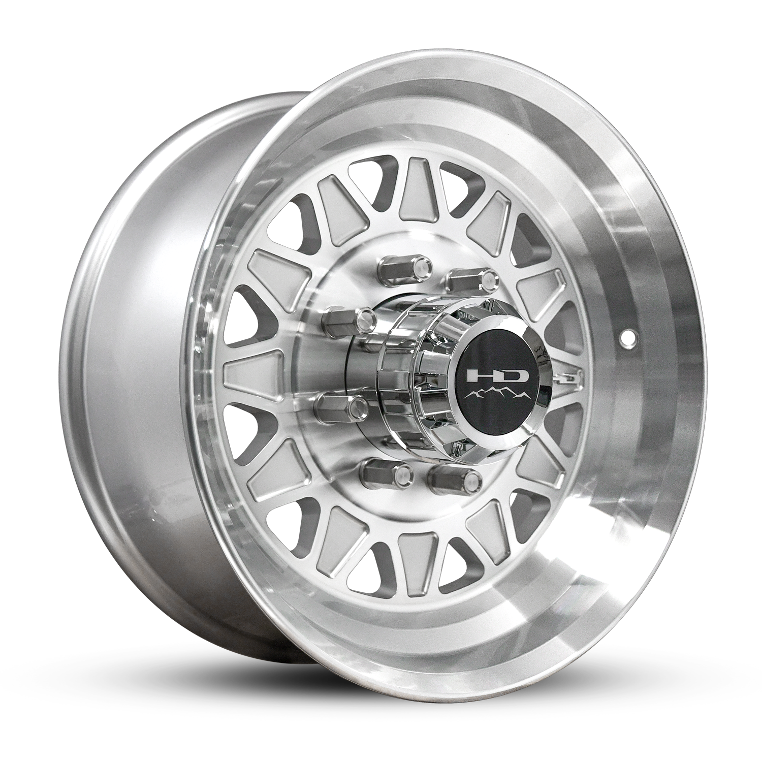 HD Trailer HDT Forged 17.5x6.75 +0 8x165mm 128.6mm Gloss Silver/Machined Face - Lug Centric
