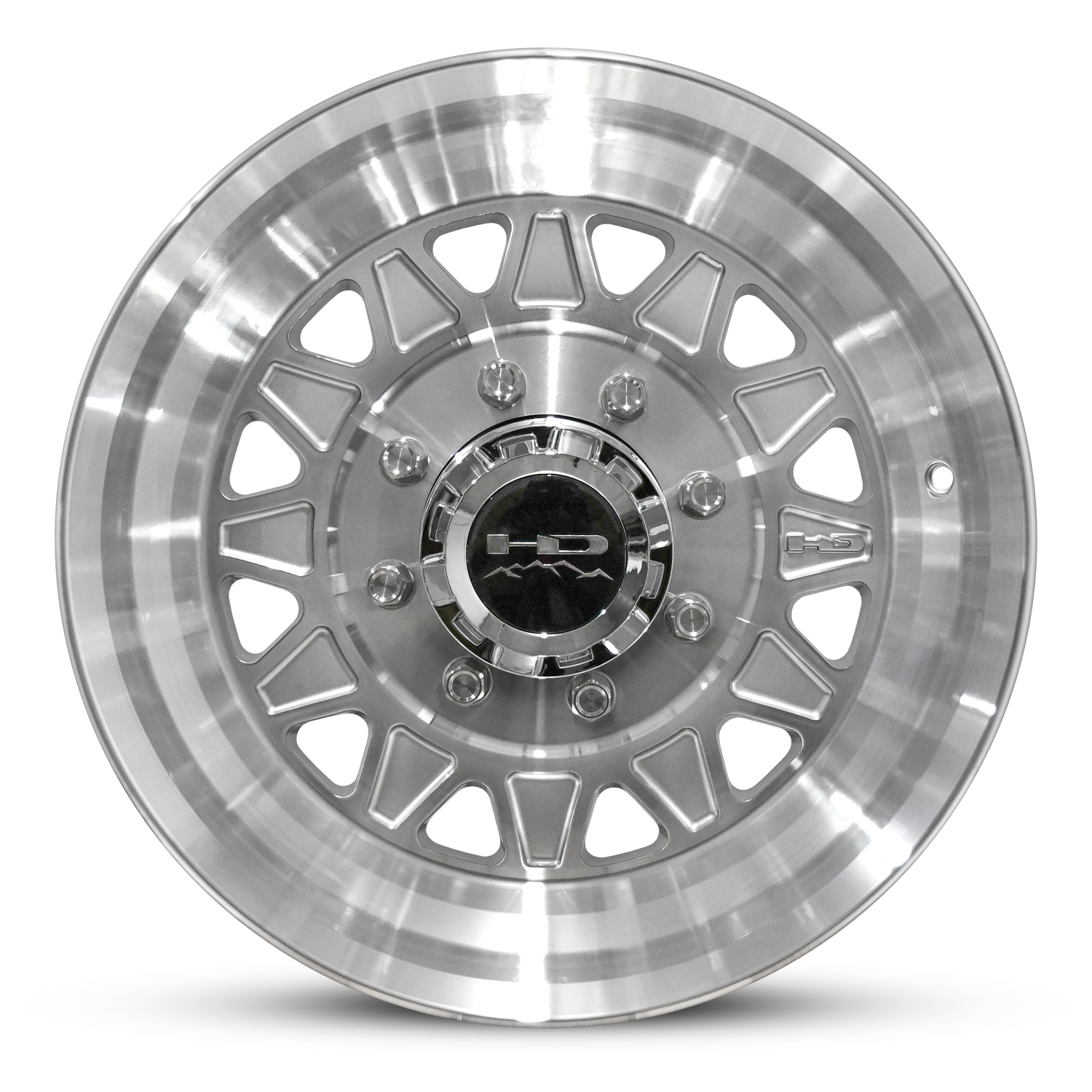 HD Trailer HDT Forged 17.5x6.75 +0 8x165mm 128.6mm Gloss Silver/Machined Face - Lug Centric