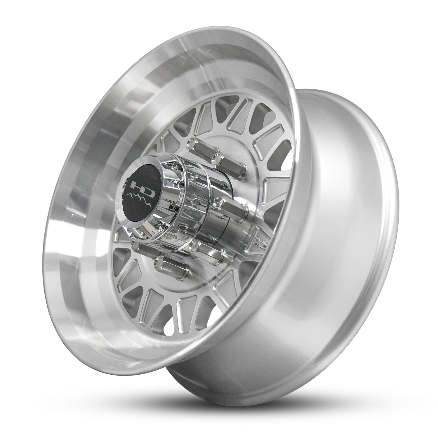 HD Trailer HDT Forged 17.5x6.75 +0 8x165mm 128.6mm Gloss Silver/Machined Face - Lug Centric
