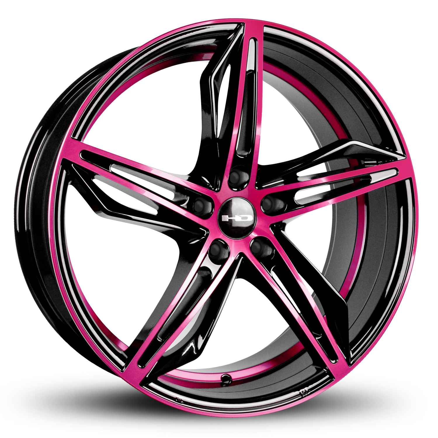 HD Wheels Fly Cutter 20x8.5 +35 5x114.3mm 73.1mm Gloss Pink&BK/Machined Face