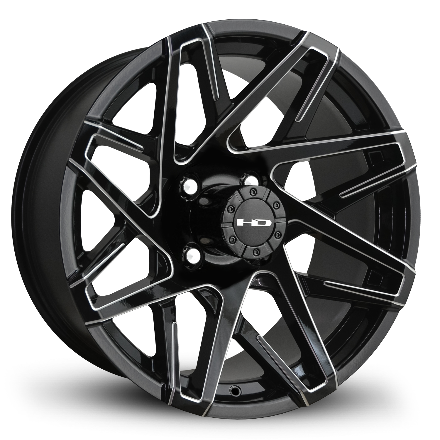 HD Golf Canyon 12x7 -14 4x101.6mm 68.2mm Gloss Black/Milled Edge
