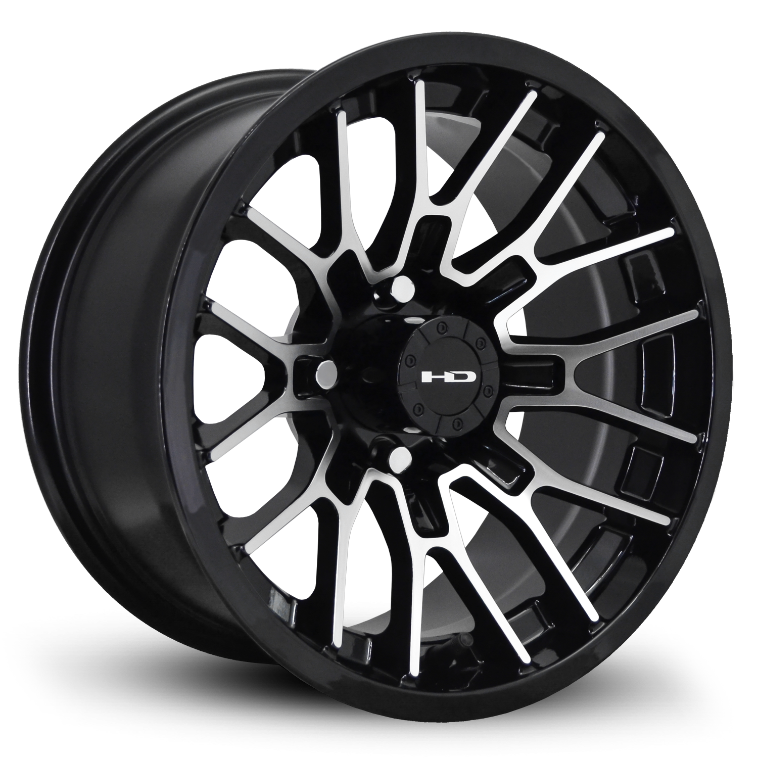 HD Golf RTC 12x7 -14 4x101.6mm 68.2mm Gloss Black/Machined Face