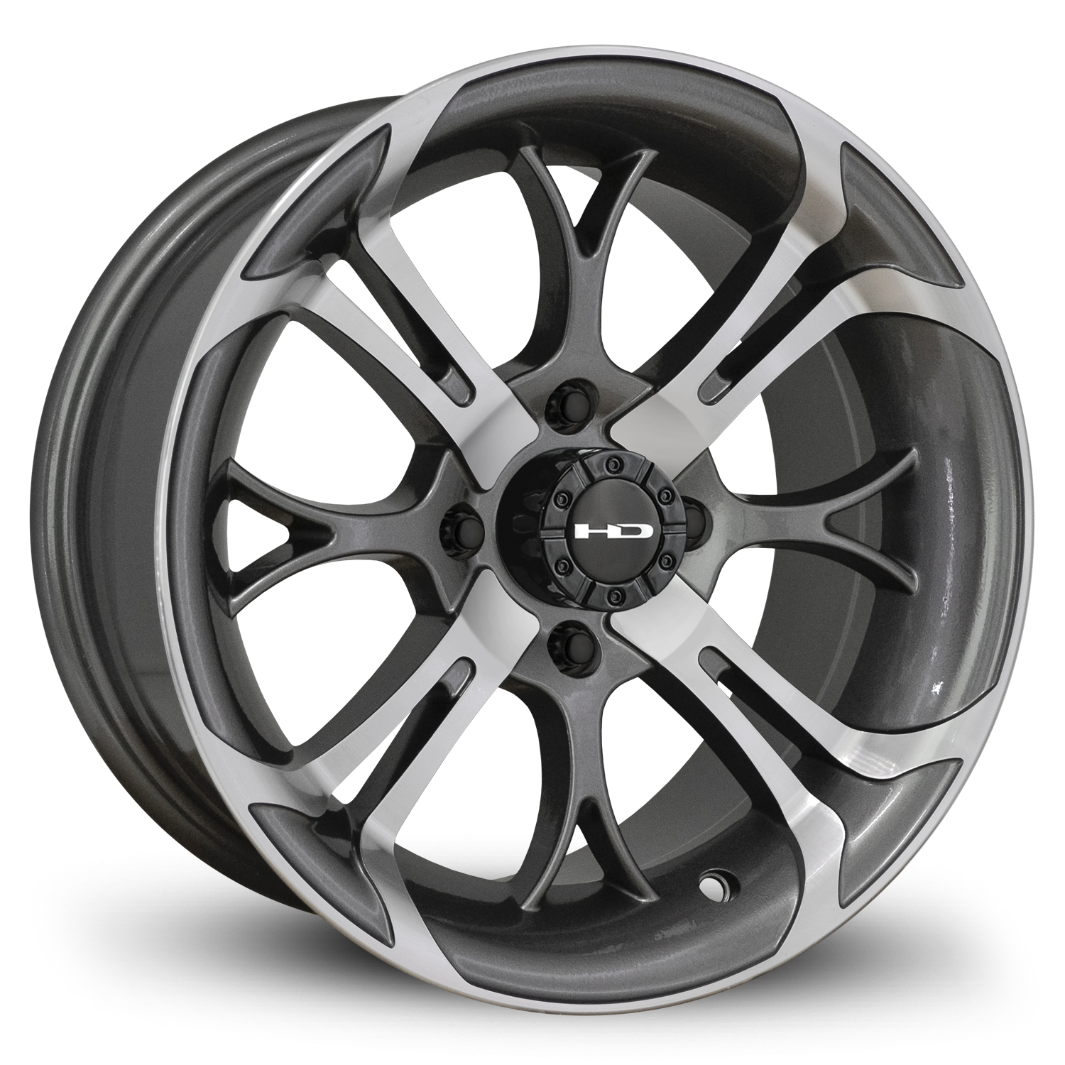 HD Golf Spinout 14x7 -10 4x101.6mm 68.2mm Gloss Gun Metal/Machined Face