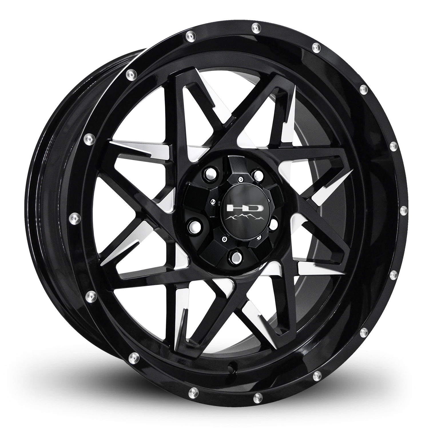 HD Offroad Caliber 20x9 +0 5x139.7/5x150mm 106.2mm Gloss Black/Milled Face