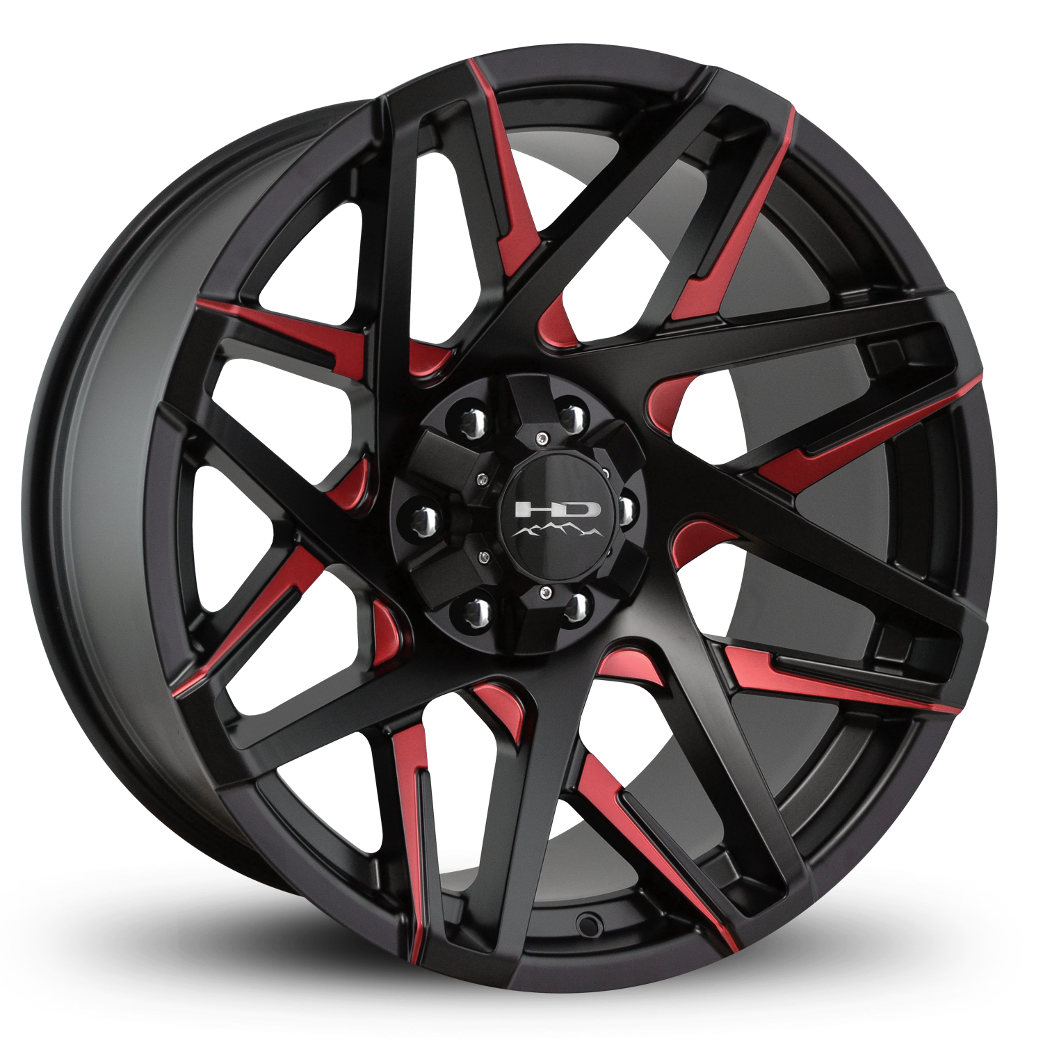 HD Offroad Canyon 20x10 -25 6x135/6x139.7mm 106.2mm Satin Red&BK/Milled Face