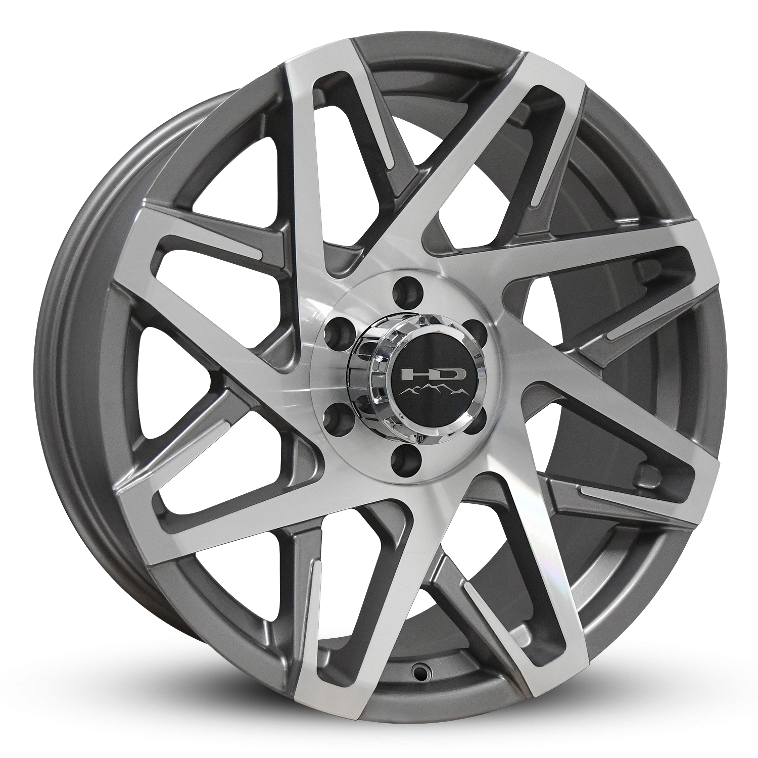 HD Trailer Canyon 20x9 +0 6x139.7mm 108mm Gloss Gun Metal Machined Face
