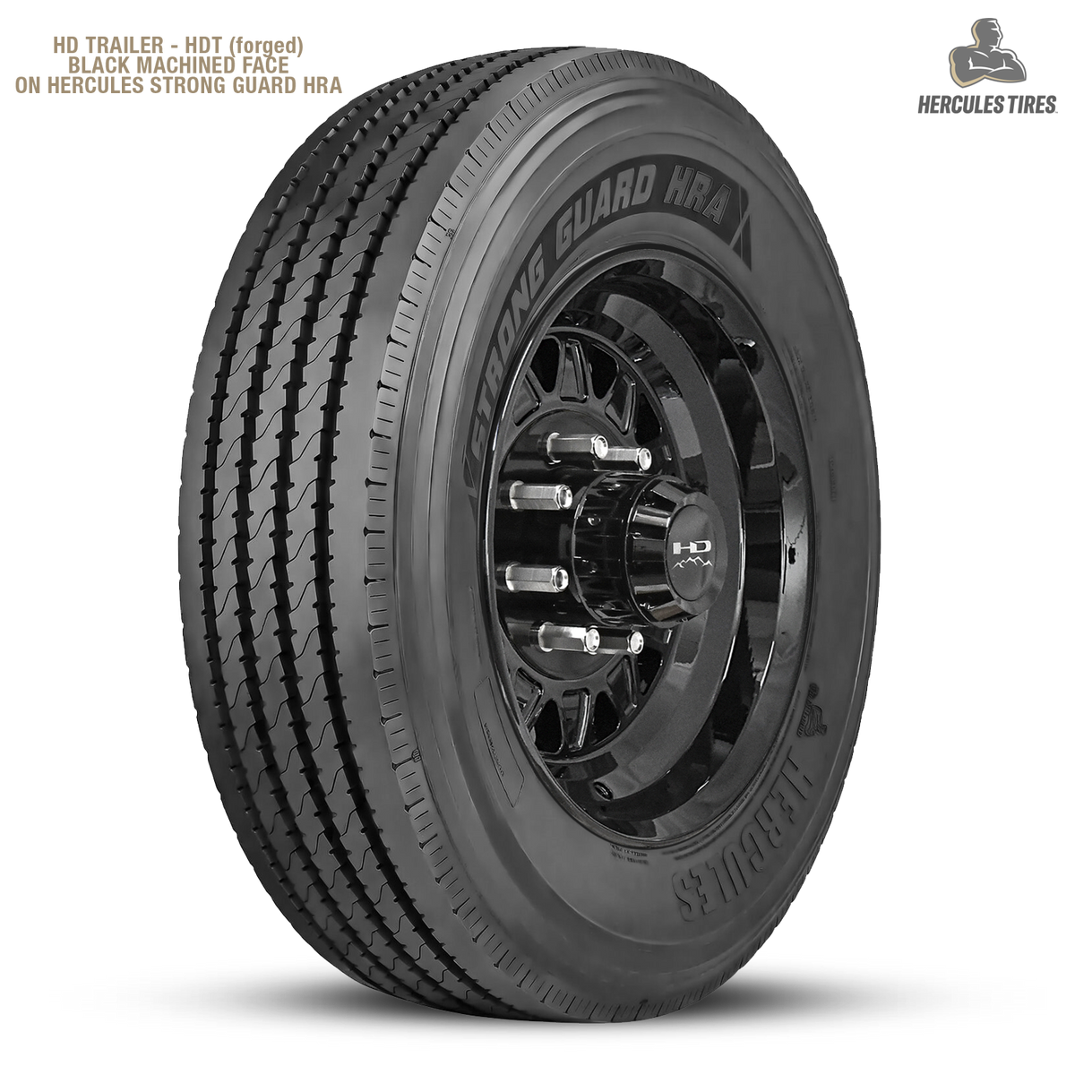 HD Trailer HDT Forged 17.5x6.75 +0 8x165mm 128.6mm Gloss Black - Lug Centric
