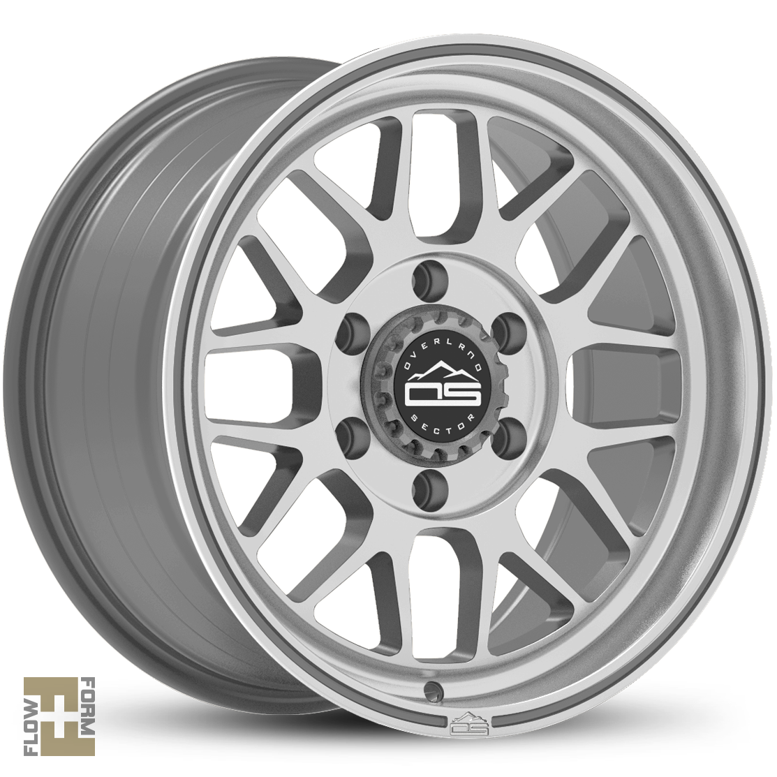 Overland Sector Hyperdrive Flow Formed 17x8.5 +25 5x108/5x114.3 73.1mm Gloss Gun Metal/Machined Face