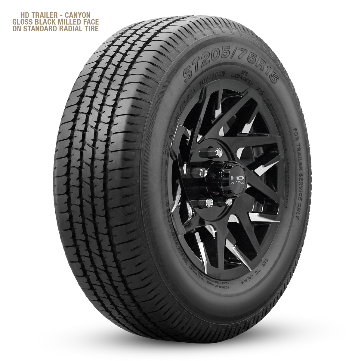 HD Trailer Canyon 15x6 +0 6x139.7mm 108mm Gloss Black/Milled Face