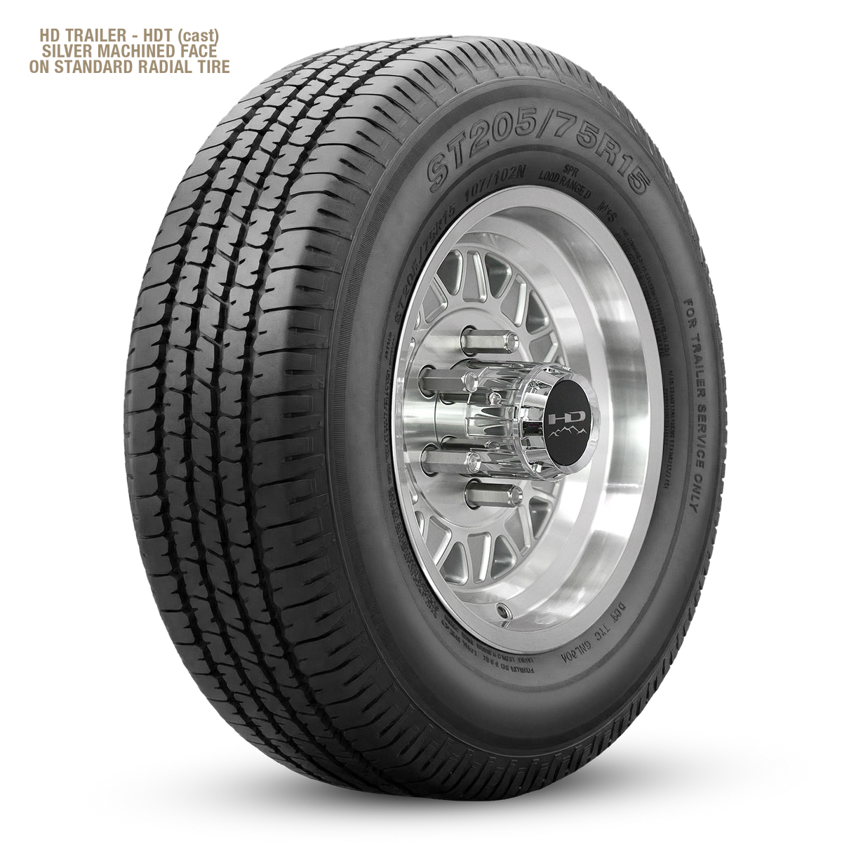 HD Trailer HDT Cast 15x6 +0 6x139.7mm 108mm Gloss Silver/Machined Face