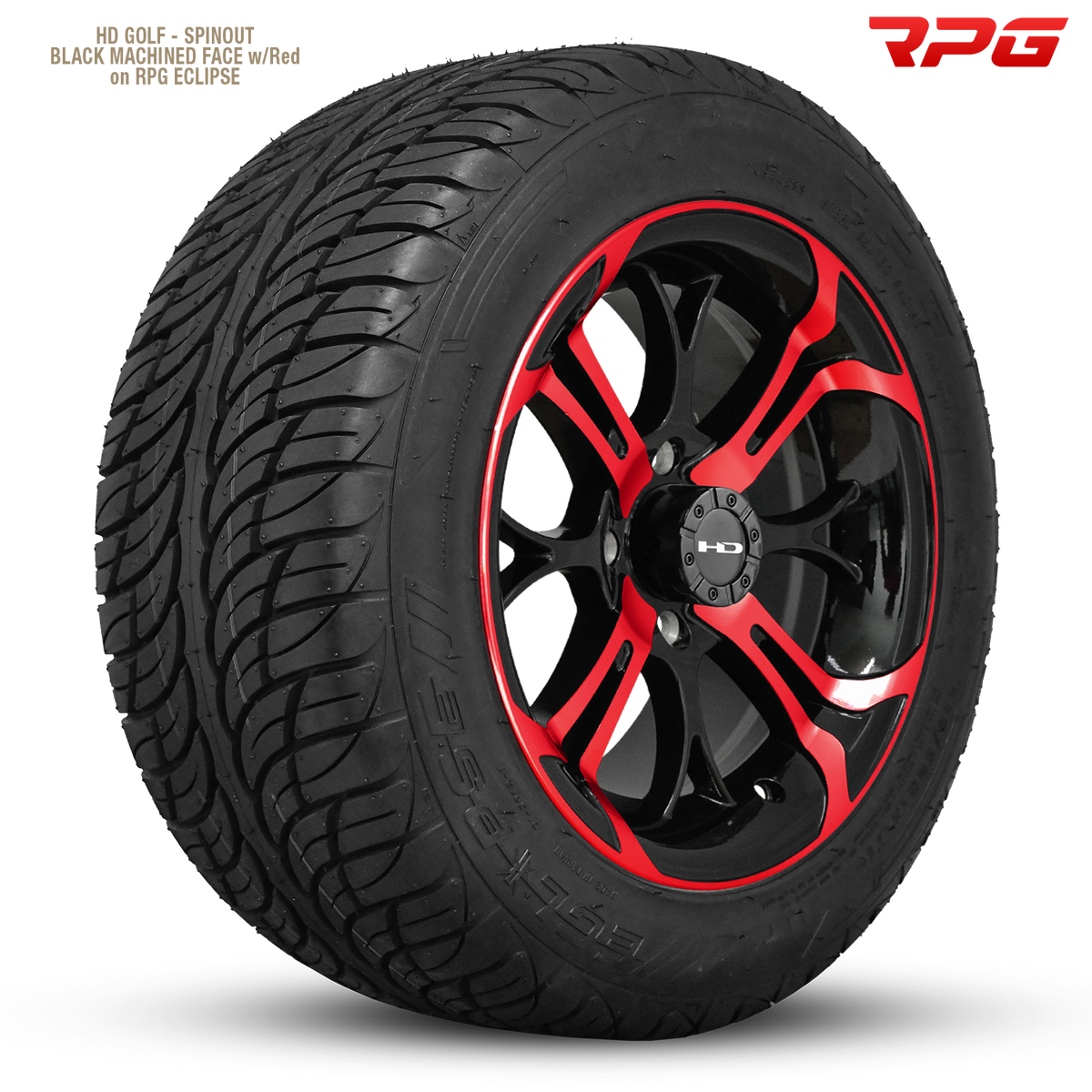 HD Golf Spinout 14x7 -10 4x101.6mm 68.2mm Gloss Red&BK/Machined Face