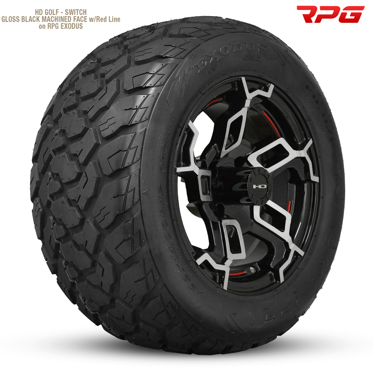 HD Golf Switch 14x7 -14 4x101.6mm 68.2mm Gloss Black/Mach Face&Redline