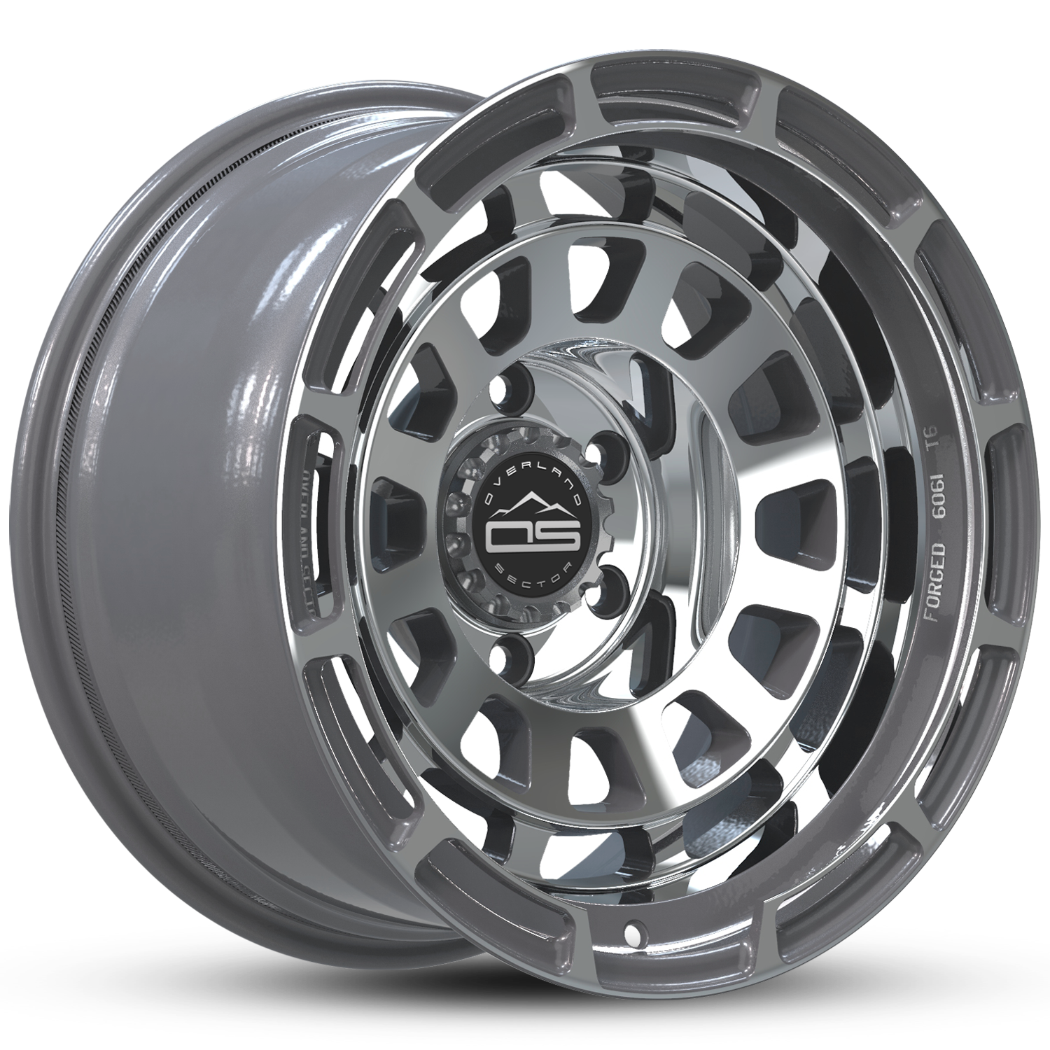 Overland Sector Badlander Forged 17x9 -18 5x127mm 71.5mm Gloss Gun Metal Machined Face