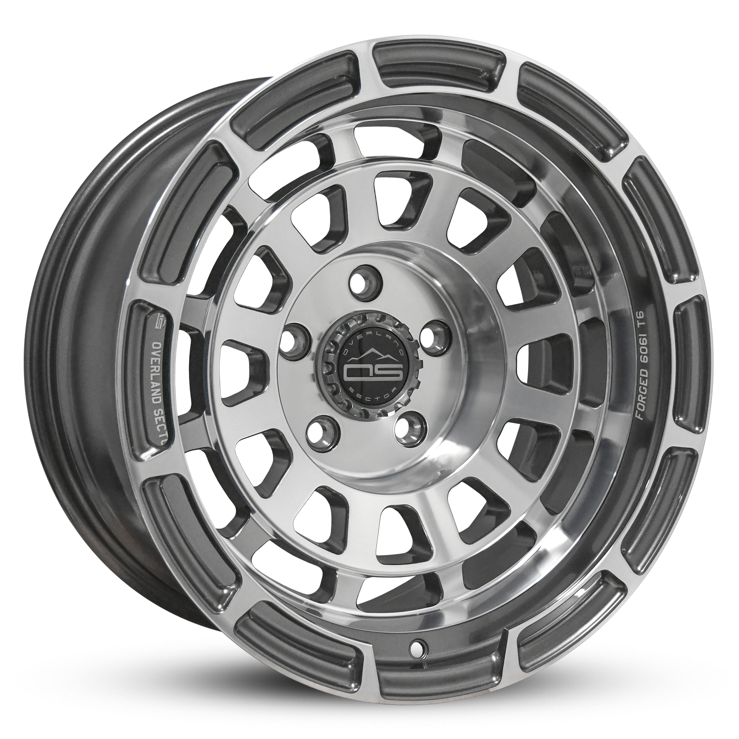 Overland Sector Badlander Forged 17x9 -18 5x127mm 71.5mm Gloss Gun Metal Machined Face