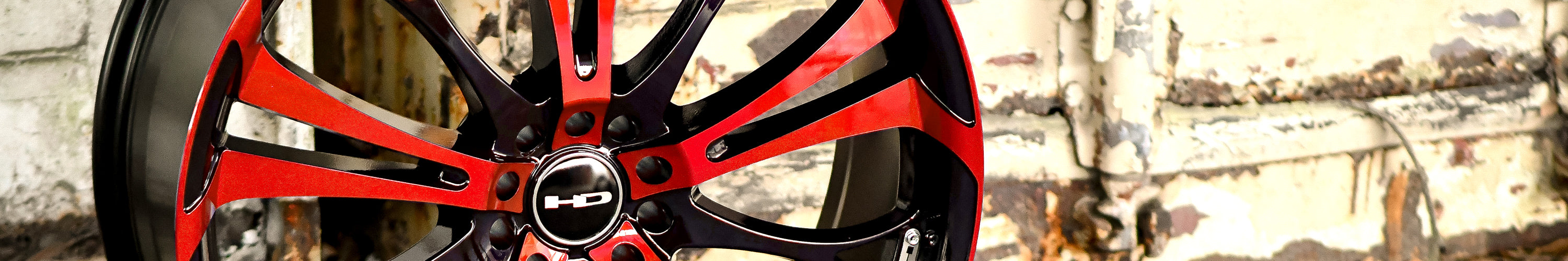 HD Wheels Black Red Spinout Banner