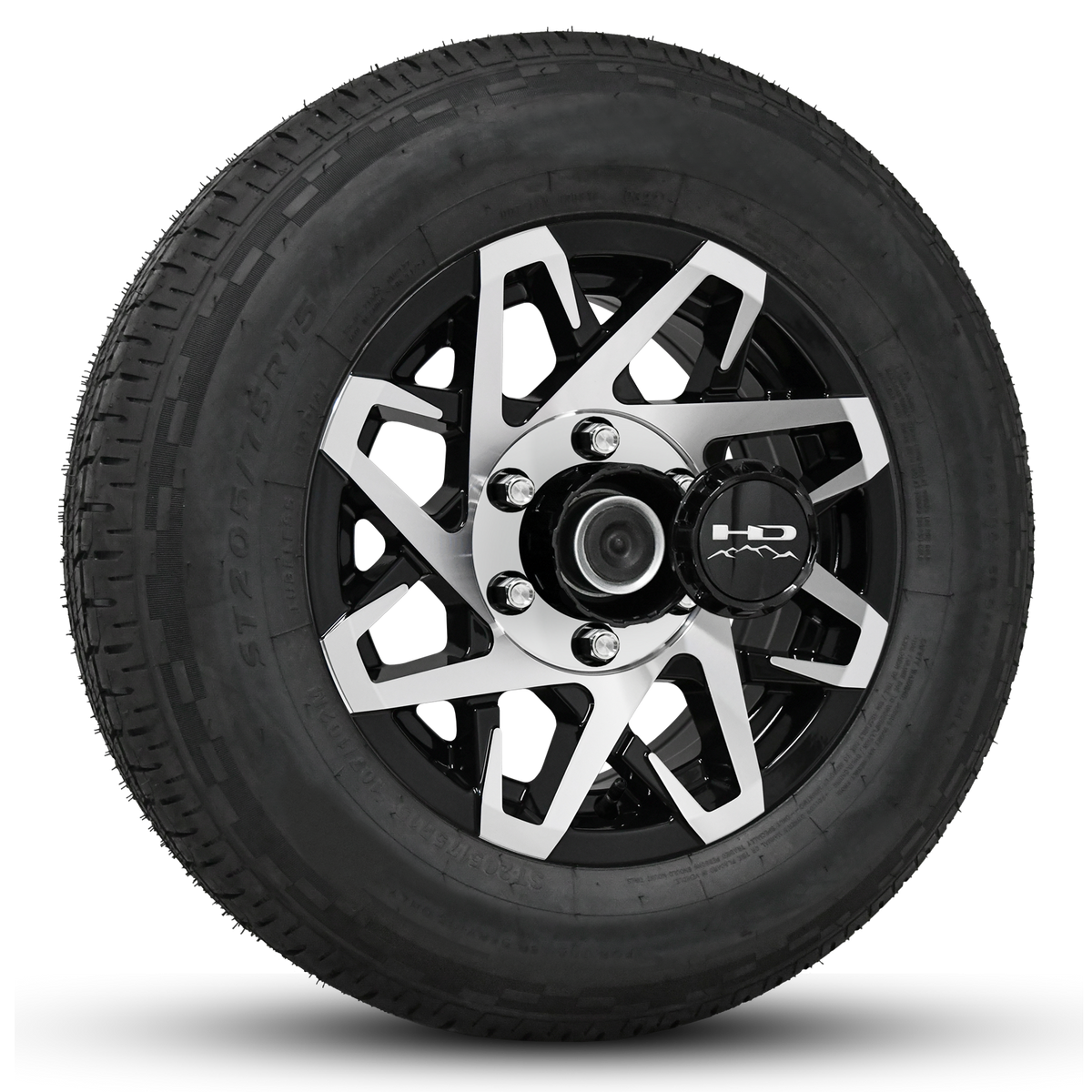 15 INCH 6 On 5 1 2 CANYON Aluminum Trailer Wheel W Radial Tire As 15-inch-6-on-5-1-2-canyon-aluminum-trailer-wheel-w-radial-tire-as