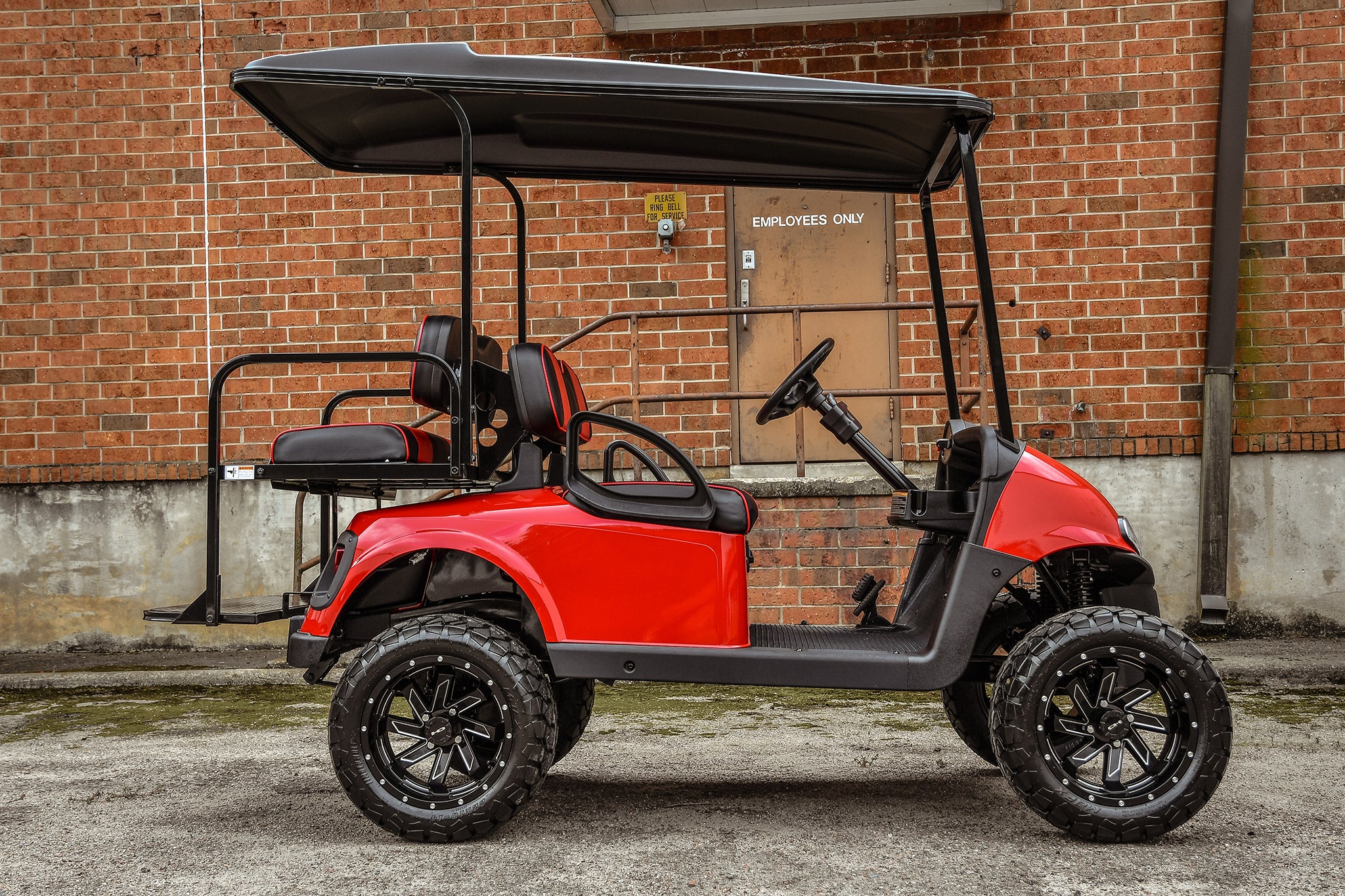 Shop the HD Golf Wheels SAW Gloss Black Milled Edges online today for your Club Car, Cushman, EZGO, ICON EV, Garia, Massimo, Polaris, or Yamaha Golf Cart.