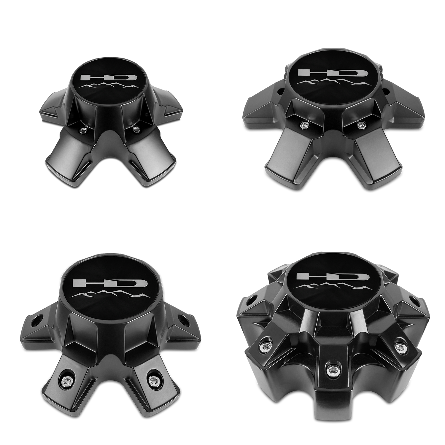 HD Off-Road - Off-Road Satin Black Trailer Wheel Center Caps