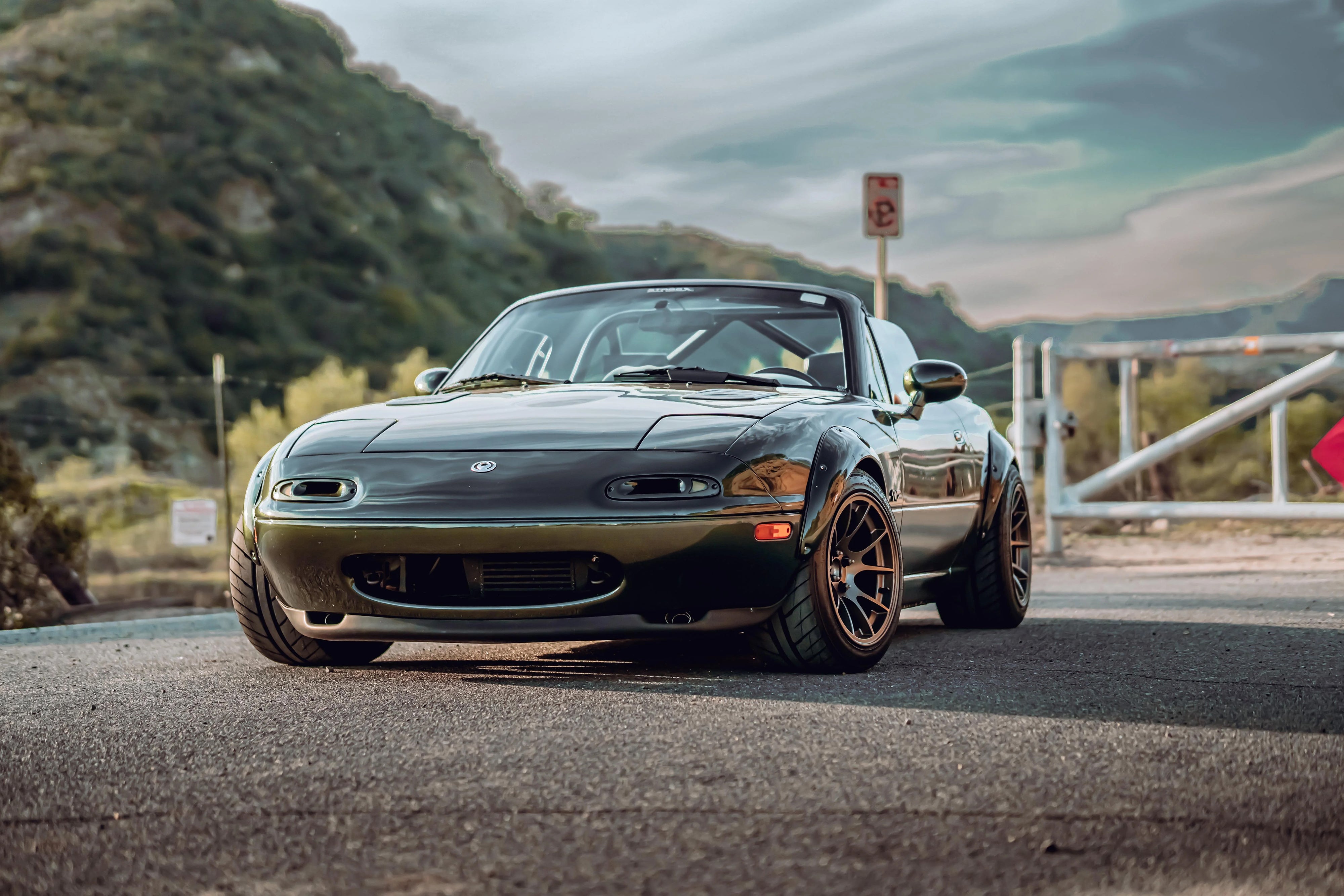Jongbloed Racing Wheels Series 500 Flow Formed Widebody Green Mazda Miata Roll Bar 15 inch All Satin Bronze