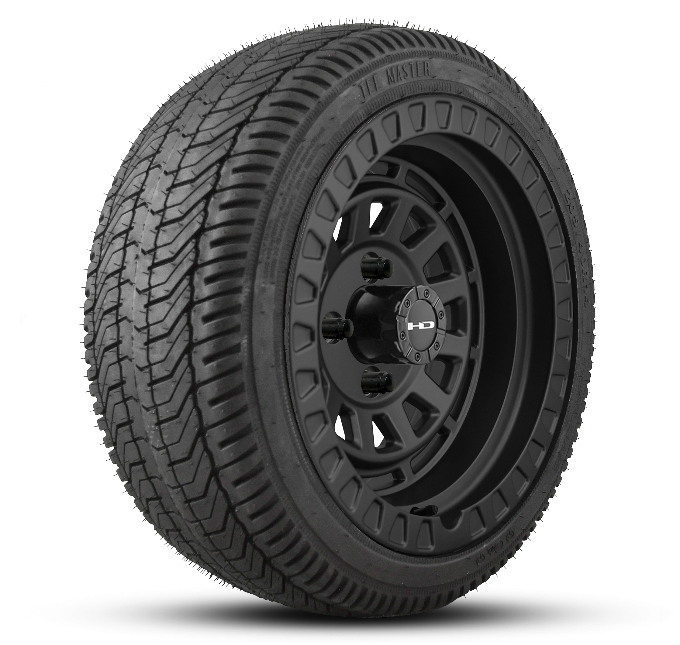 HD Golf Wheel & Tire Package ( 1pc ) 14x7.0 Venture All Satin Black w ( 1pc ) 205/40-14 All-Season Tire