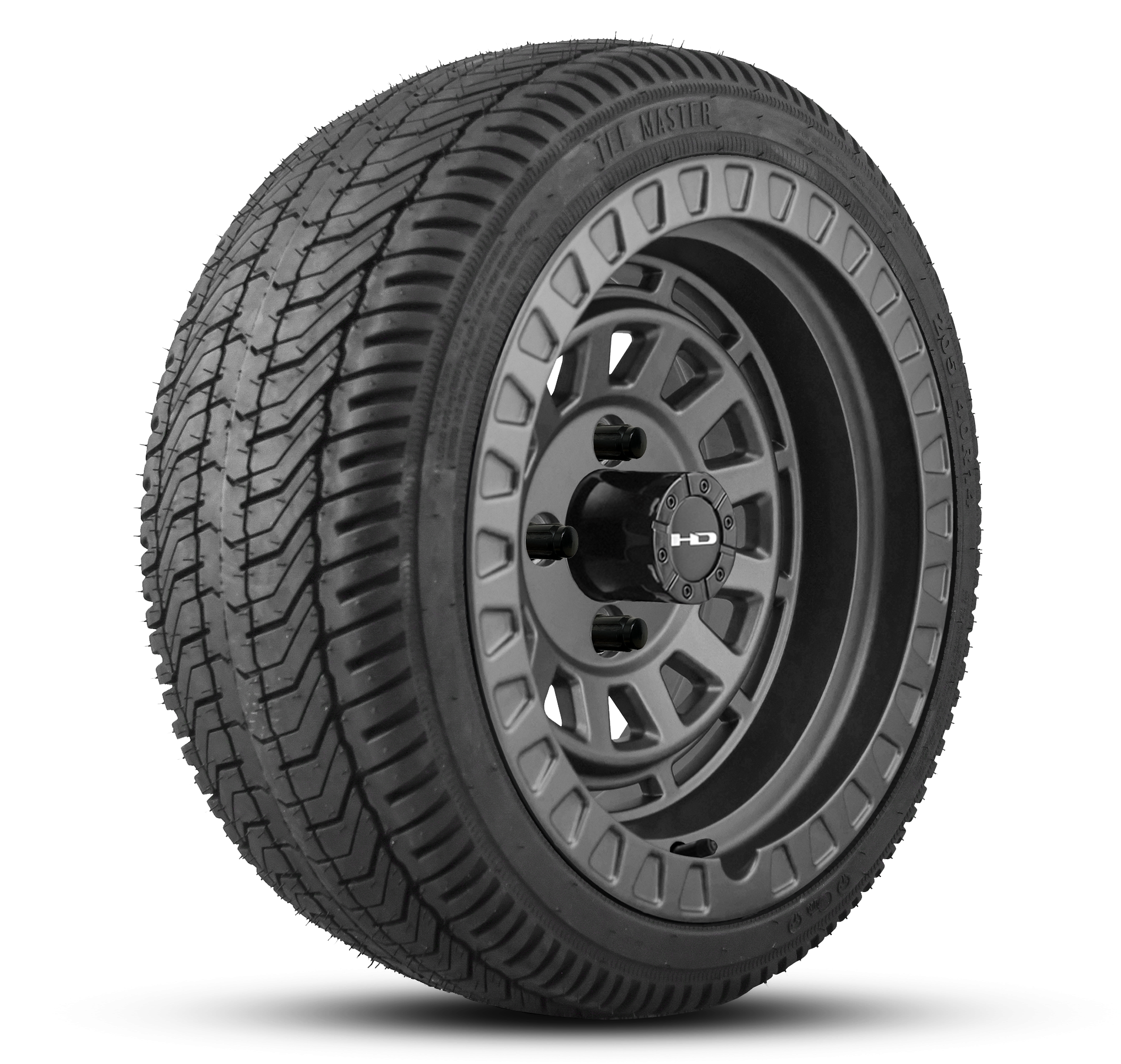 HD Golf Wheel & Tire Package ( 1pc ) 14x7.0 Venture All Satin Grey w ( 1pc ) 205/40-14 All-Season Tire