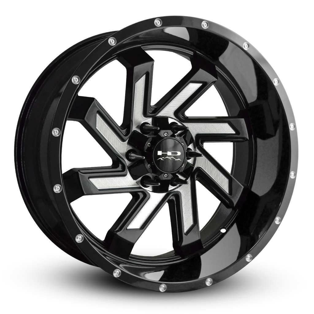 HD Off-Road Wheels Truck & SUV Wheels 20x10.0 | 6x135/6x139.7 | et-25m | 4.53 in | 106.2mm HD Off-Road Wheels SAW | Gloss Black with Milled Face