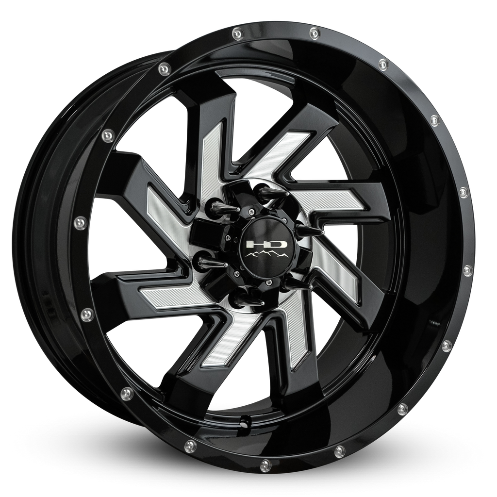 HD Off-Road Wheels Truck & SUV Wheels 22x10.0 | 6x135/6x139.7 | et-10m | 5.12 in | 106.2mm HD Off-Road Wheels SAW | Gloss Black with Milled Face
