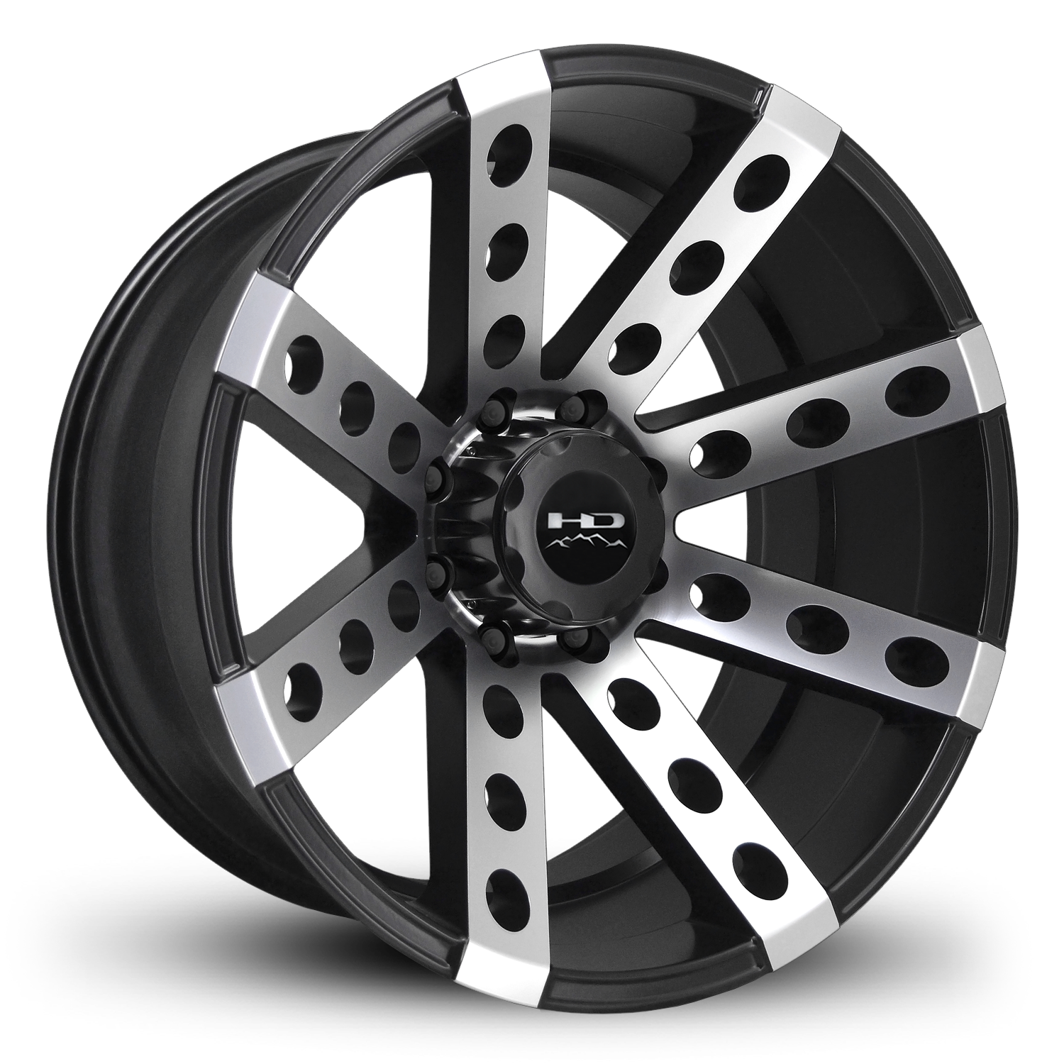 HD Off-Road Wheels Truck Wheels 22x11.0 | 8x165 | et-44mm | 4.3 in | 125mm HD Off-Road Buckshot Wheels | Satin Black Machined Face