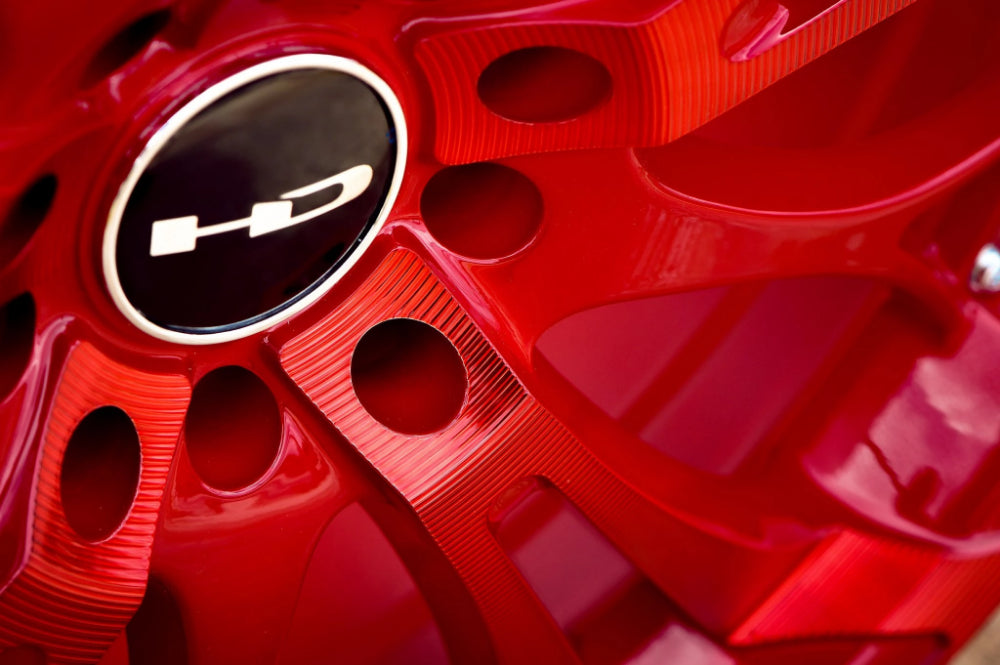 HD Wheels Passenger Car Wheels 18x7.5 20x8.0 5x100 5x114.3 HD Wheels Spinout Custom Rims All Red w "Sonic Red" Machining