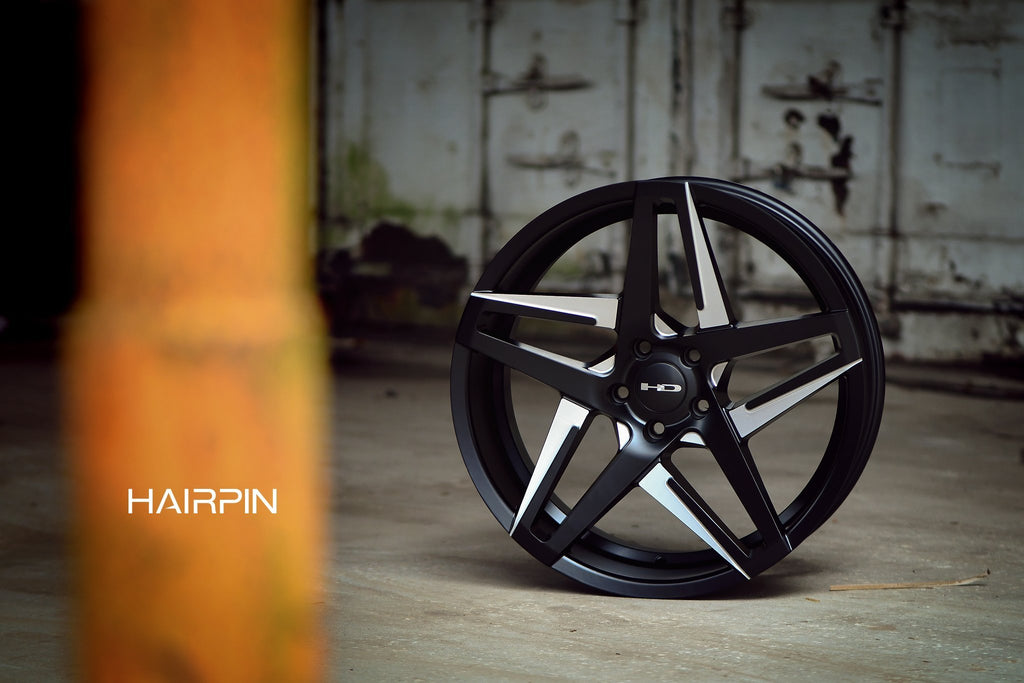 HD Wheels Passenger Car Wheels 18x8.0 | 5x114.3 | et35mm | 5.9 in | 73.1mm HD Wheels Hairpin | Satin Black with Milled Face