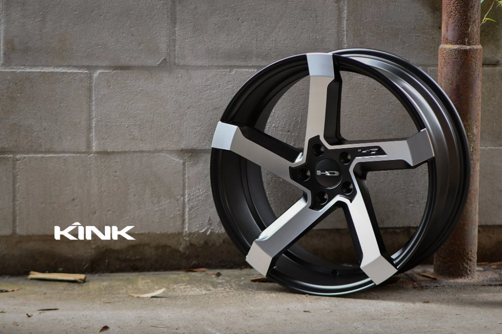 HD Wheels Passenger Car Wheels 18x8.0 | 5x114.3 | et35mm | 5.9 in | 73.1mm HD Wheels Kink | Satin Black with Machined Face