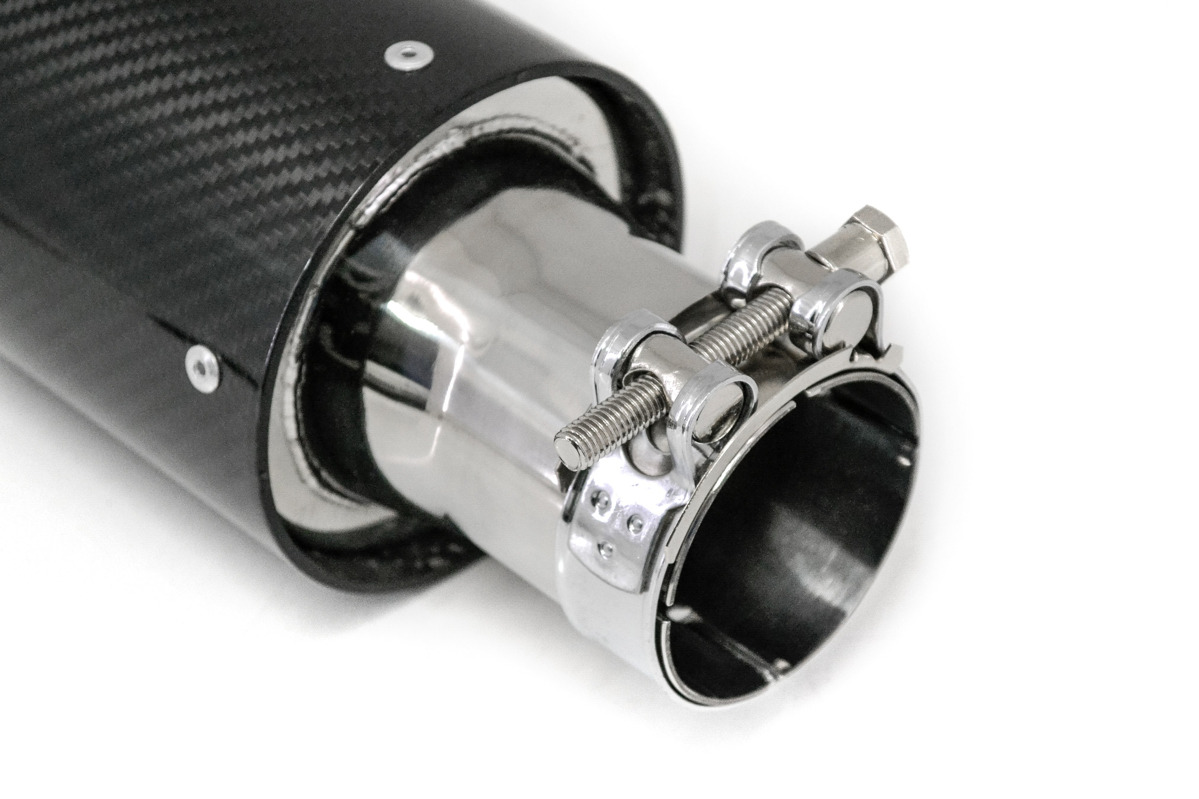 Remington Off-Road Exhaust Tips 2.5 Inch Inlet / 5.0 Inch Tip Remington® Off-Road Edition "Carbon Scope" Universal Exhaust Tips