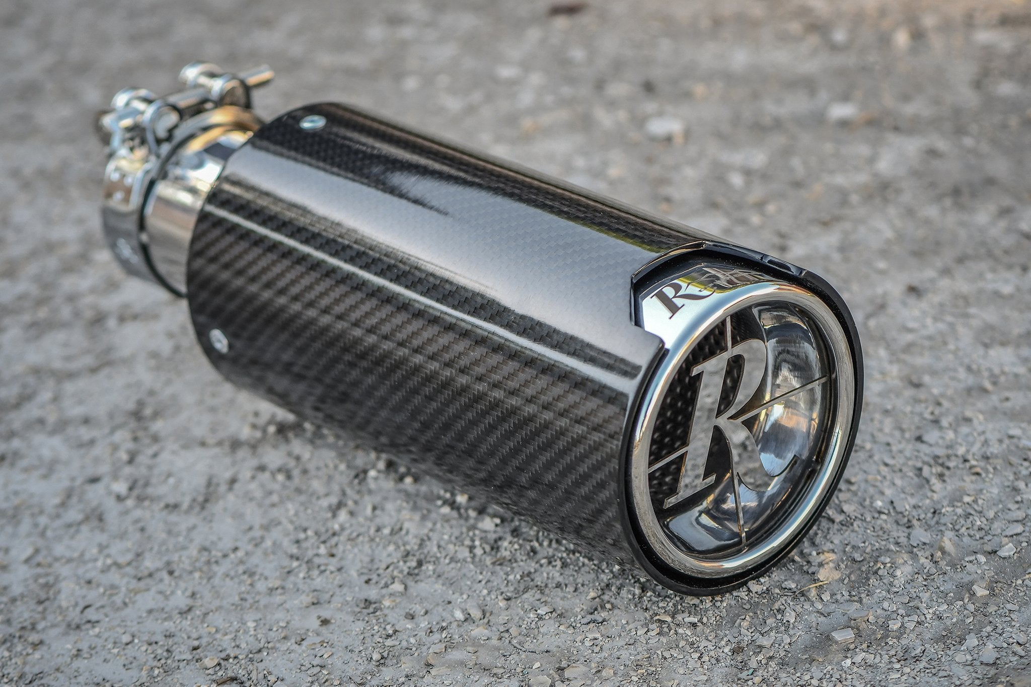 Remington Off-Road Exhaust Tips 2.5 Inch Inlet / 5.0 Inch Tip Remington® Off-Road Edition "Carbon Scope" Universal Exhaust Tips