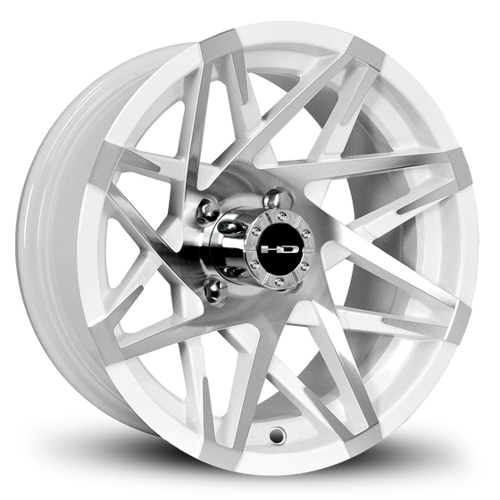 HD Golf Wheels Canyon in 14x7.0 in pattern 4x101.6 Gloss White with Machined Face 