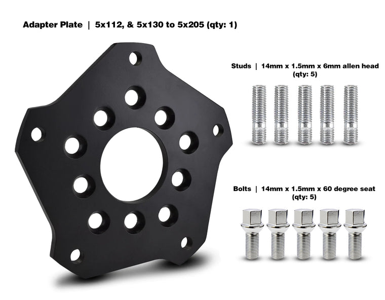 5x112, & 5x130 to 5x205 Wheel Adapters ( Sold as Each )