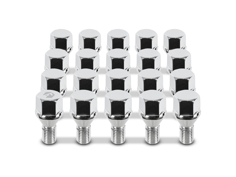 Perfectly Tight Short Thread Lug Bolt 20pc kit 12mm x 1.5mm & 14mm x 1.5mm in Chrome for Classic Volkswagen & Porsche for use on Alloy Wheels