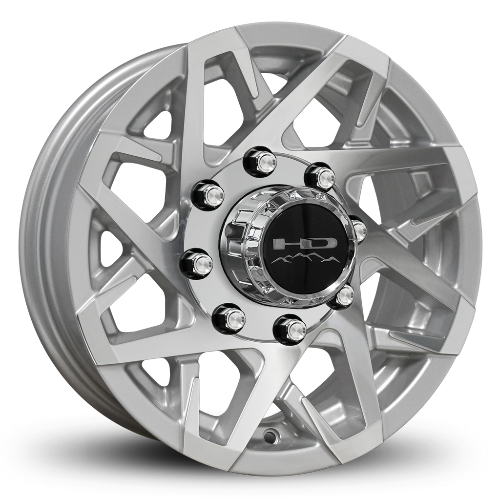 Shop Online & Buy 14x5.5 Custom 8 lug CANYON Aluminum Alloy Trailer Wheels by HD Off-Road in Gloss Silver Machined Face with Concave Face for Boat, Utility, Landscaping, Concession, Plus Many More Trailer Hub Axle Types.