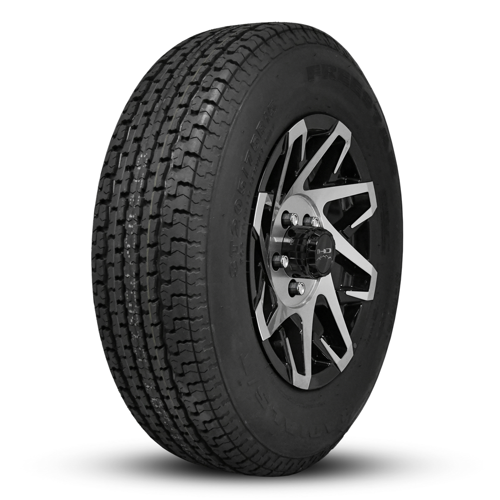 HD Trailer ReadyMount Wheel & Tire Assembly | Freestar Radial | Canyon - Gloss Black Machined Face | 5 lug
