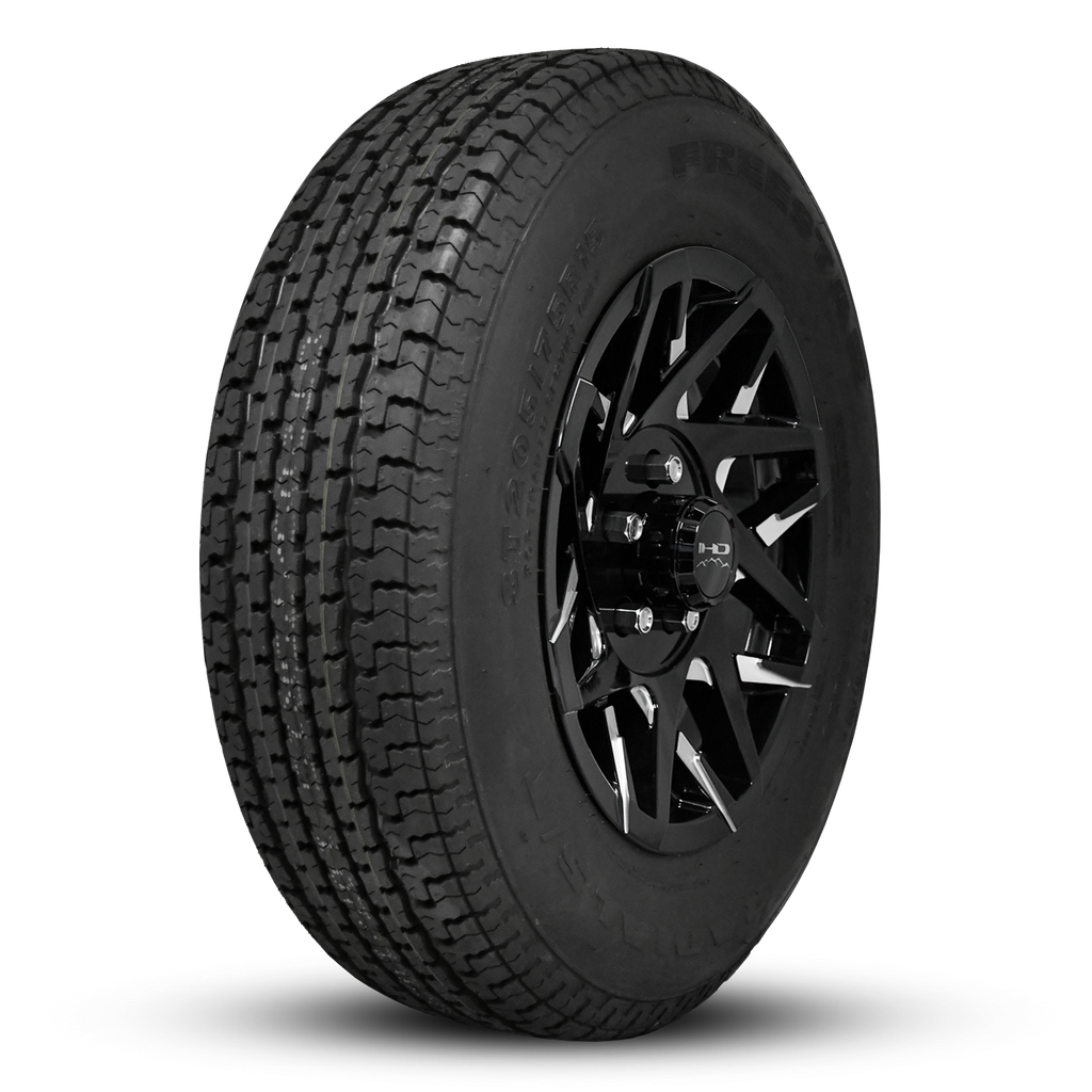 HD Trailer ReadyMount Wheel & Tire Assembly | Freestar Radial | Canyon - Gloss Black Milled Face | 5 lug