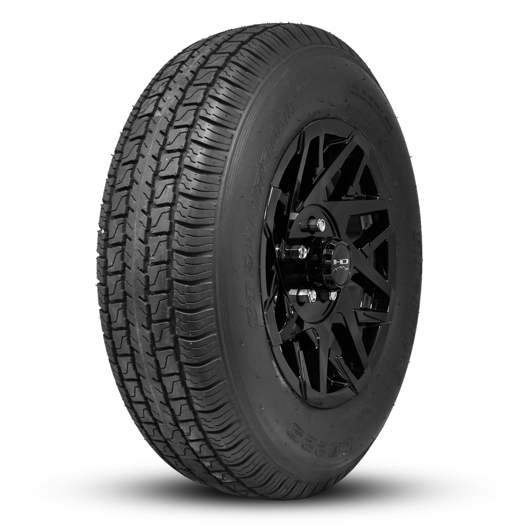 HD Trailer ReadyMount Wheel & Tire Assembly | BIAS PLY | Canyon - Gloss Black | 5 lug