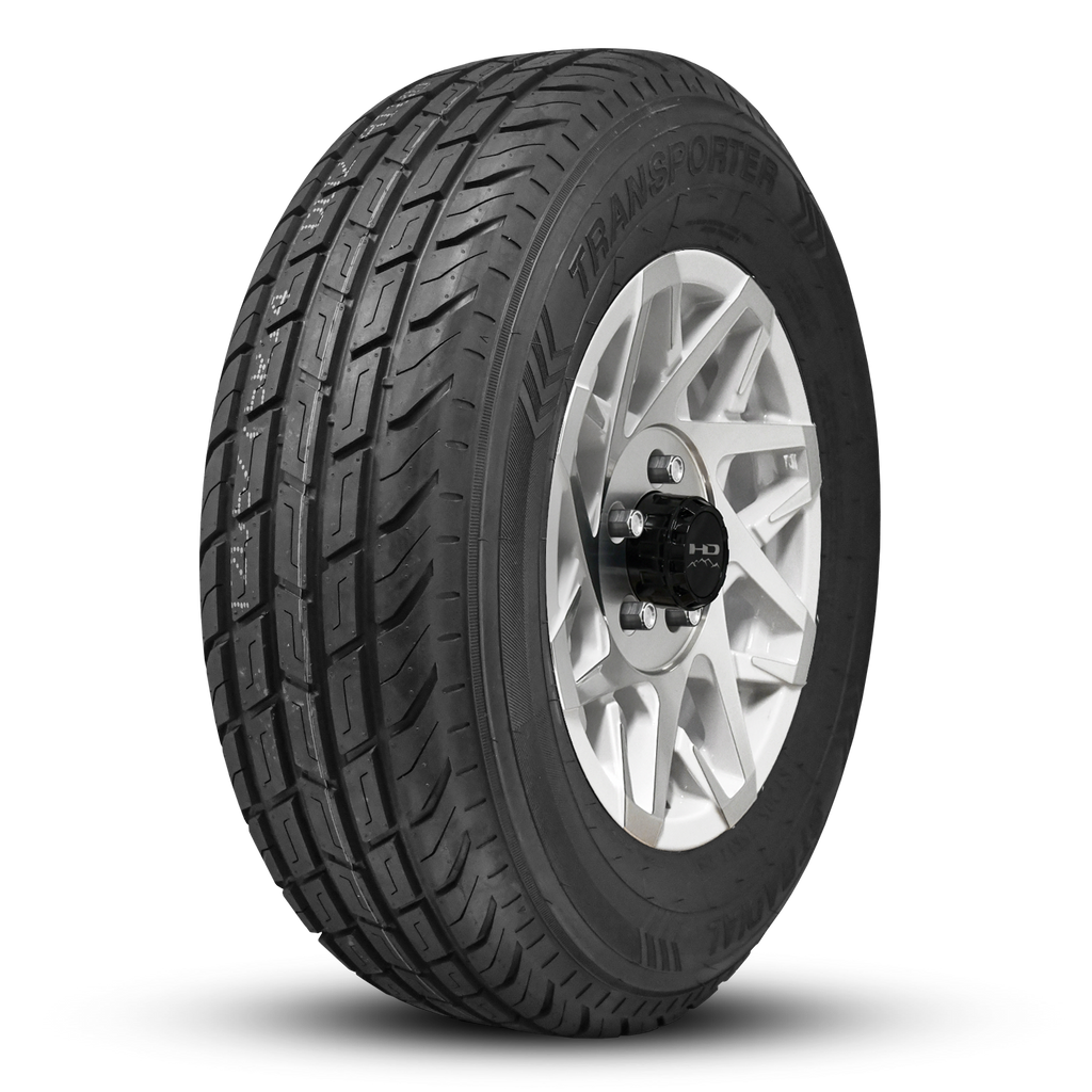 HD Trailer Canyon 16x6.0 +0 8x165mm 128.6mm Gloss White Machined Face on Radial Trailer Tire 235/80R16 10ply