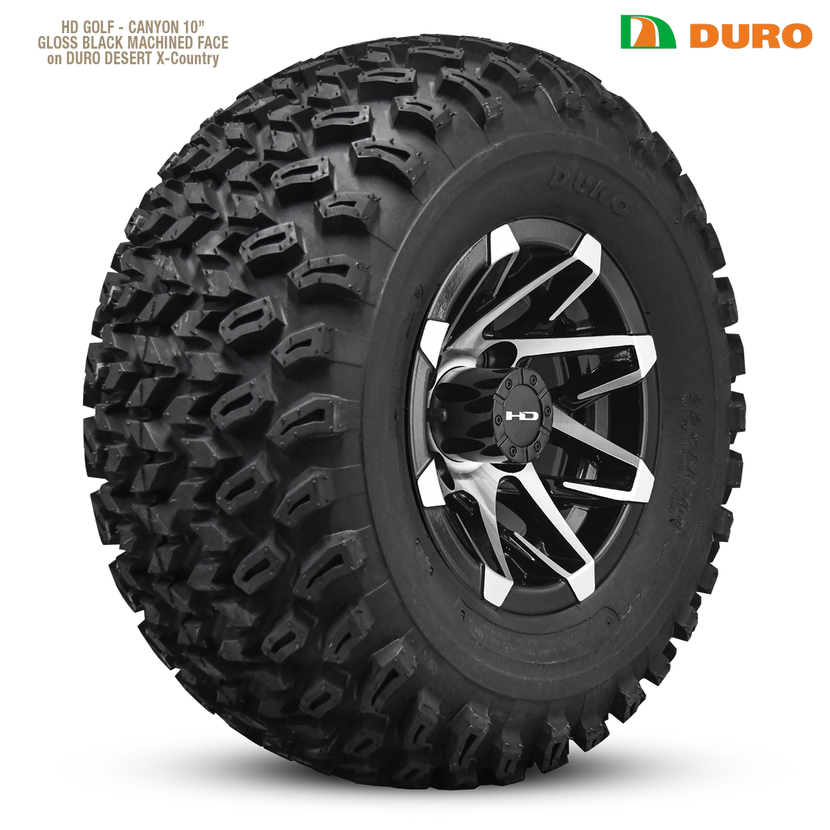 HD Golf Canyon 10x7 -14 4x101.6mm 68.2mm Gloss Black/Machined Face