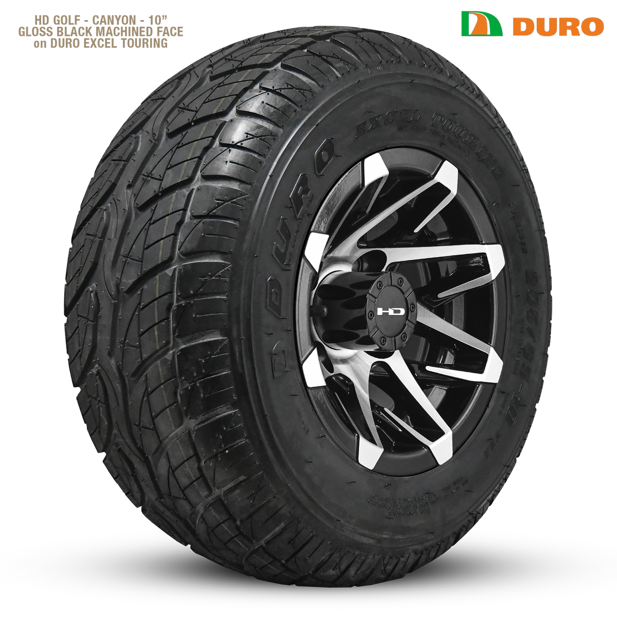HD Golf Canyon 10x7 -14 4x101.6mm 68.2mm Gloss Black/Machined Face